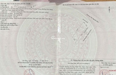 Bán đất lô GÓC 2MT đường Trần Nguyên Đán & Hòa Minh 24